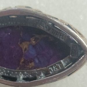 E42  Designer Purple Turquoise Drop Earrings